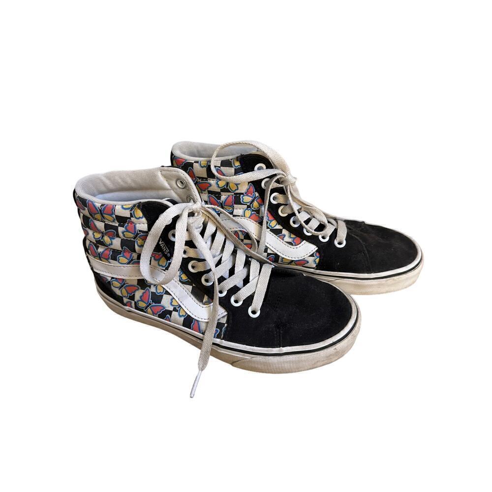 Vans Filmore Butterfly High Top, Checkerboard skate shoe, womens size 6